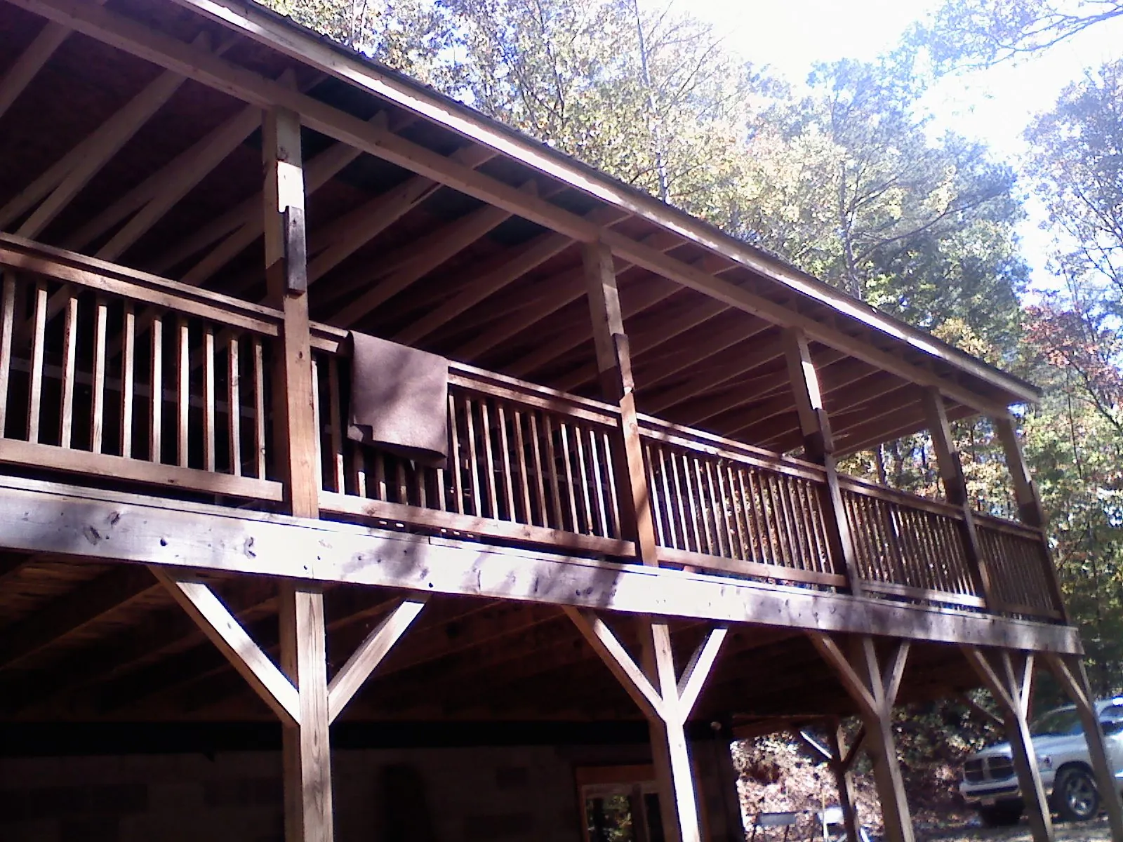 Timber framing under a new elevated porch and deck — Roof Leak Repair in Pacolet by Roofing Brothers